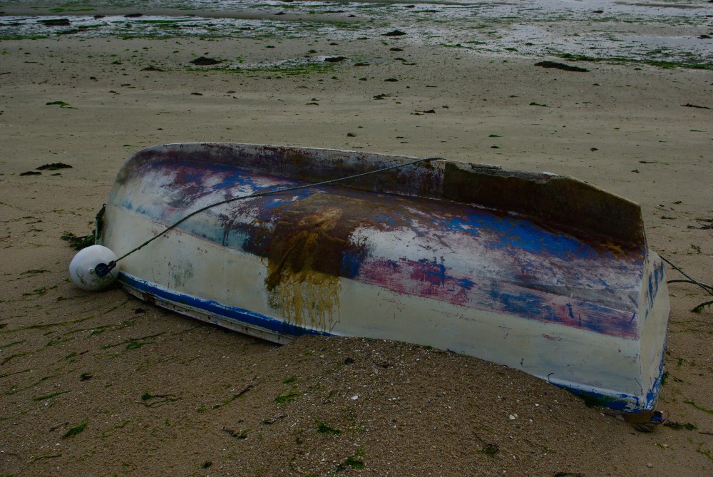 Upturned boat