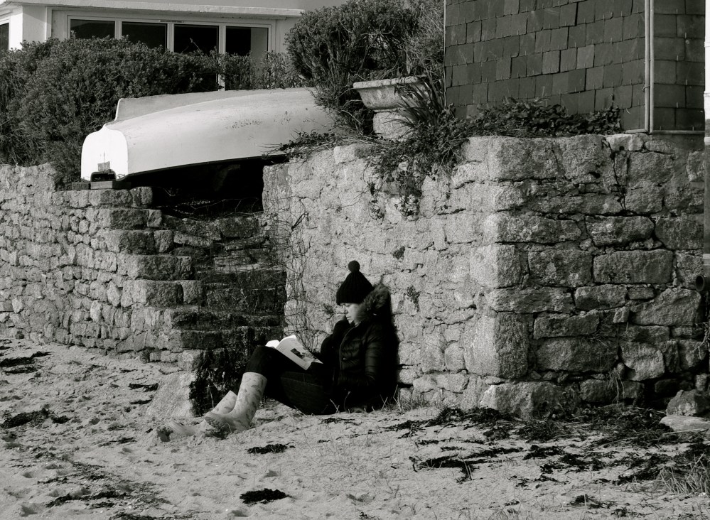 Reading on the beach